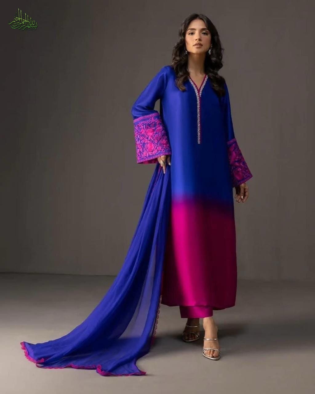  ALHAMDULILLAH MAXYSHINE Presents  Tie & Dye Digital Printed – 3-Piece Shamooz Silk Collection